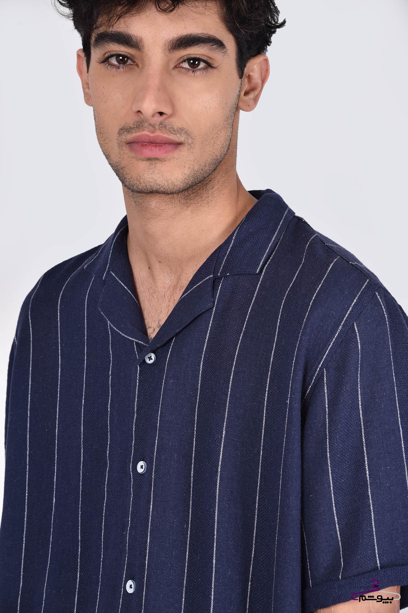 پیراهن آستین کوتاه راه راه